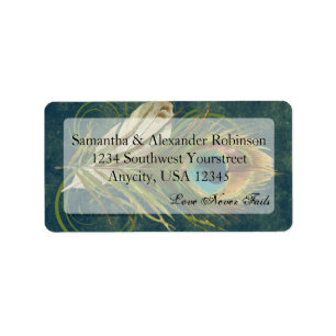 CustomInvites Artistic Peacock Feather Labels Adressaufkleber