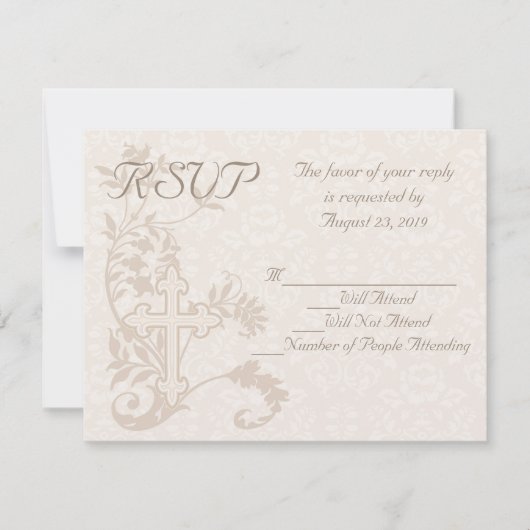 CustomInvites Cross Blüh Wedding RSVP Card Karte (Vorderseite)