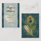 CustomInvites Pfauenfeder-Hochzeitsplatzkarten Platzkarte (Vorne/Hinten)