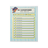 Customisable ADHD KIds Daily Checklist Notepad Notizblock (Rotiert)