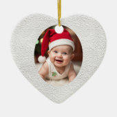 Customisable Baby's First Christmas Heart Keramik Ornament (Vorne)