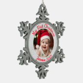 Customisable Baby's First Christmas Schneeflocken Zinn-Ornament (Links)