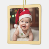 Customisable Baby's First Christmas Square Keramikornament (Links)