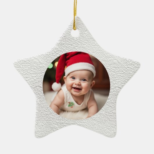 Customisable Baby's First Christmas Star Keramik Ornament (Vorne)