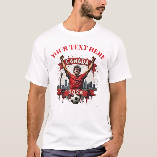 Customisable Canada Soccer Football Team Supporter T-Shirt (Vorderseite)