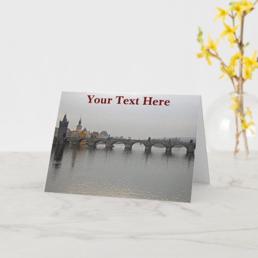 Customisable Charles Bridge, Prague Karte (Gelbe Blume)