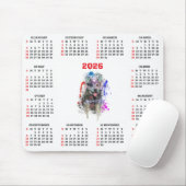 Customisable Cute Blue Heeler Dog Calendar  Mousepad (Mit Mouse)