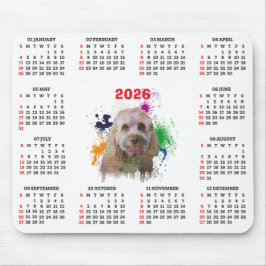 Customisable Cute Cavapoo Dog Calendar  Mousepad