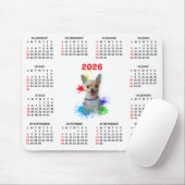 Customisable Cute Chihuahua Dog Calendar  Mousepad (Mit Mouse)