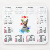 Customisable Cute Chihuahua Dog Calendar  Mousepad (Vorne)