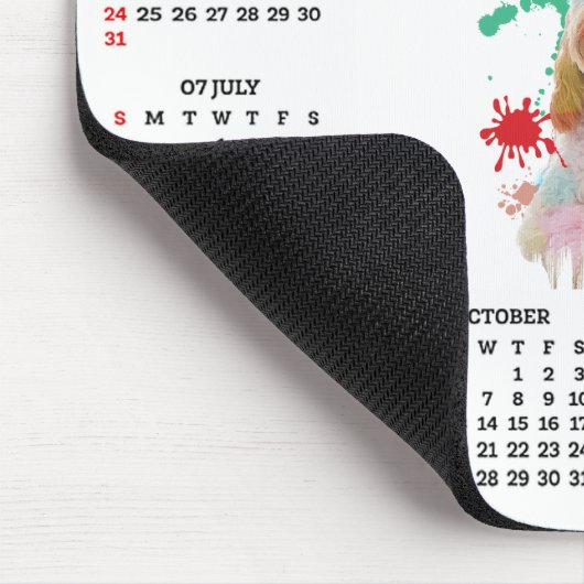 Customisable Cute Cockapoo Dog Calendar  Mousepad (Ecke)