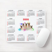 Customisable Cute German Shepherd Dog Calendar Mousepad (Mit Mouse)