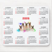 Customisable Cute German Shepherd Dog Calendar Mousepad (Vorne)