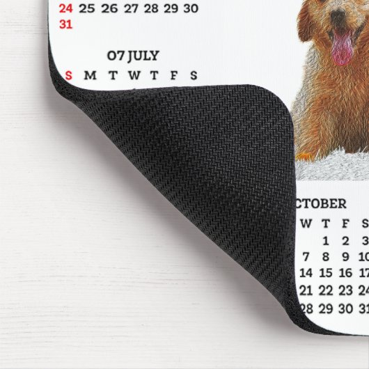 Customisable Cute Golden Retriever Dog Calendar Mousepad (Ecke)