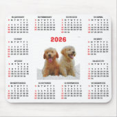 Customisable Cute Golden Retriever Dog Calendar Mousepad (Vorne)