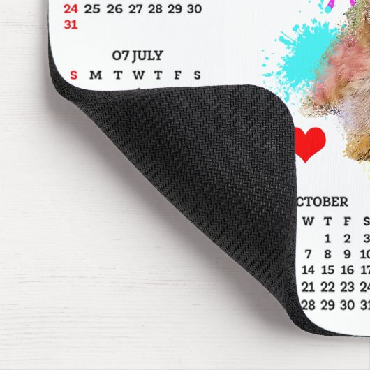 Customisable Cute Morkie Dog Calendar Mousepad (Ecke)