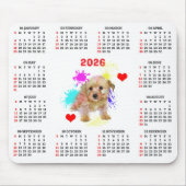 Customisable Cute Morkie Dog Calendar Mousepad (Vorne)