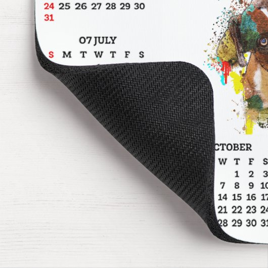 Customisable Cute Pittie Dog Calendar   Mousepad (Ecke)
