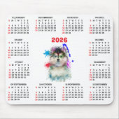 Customisable Cute Pomsky Dog Calendar  Mousepad (Vorne)