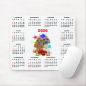 Customisable Cute Poodle Dog Calendar  Mousepad (Mit Mouse)