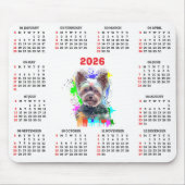 Customisable Cute Yorkie Dog Calendar  Mousepad (Vorne)
