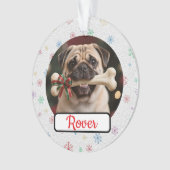 Customisable Dog And Bone Pet Owner's Acrylic Xmas Ornament (Vorderseite)