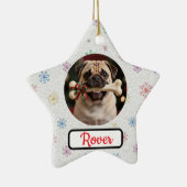 Customisable Dog And Bone Pet Star Christmas Keramik Ornament (Rechts)