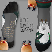 Customisable “Fleece Navidad” Sheep Funny Fun Grey Socken