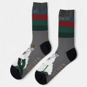 Customisable “Fleece Navidad” Sheep Funny Fun Grey Socken (Linkes Detail)