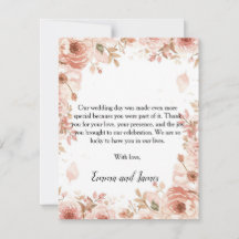 Customisable Floral Wedding Thank You Card | Elega