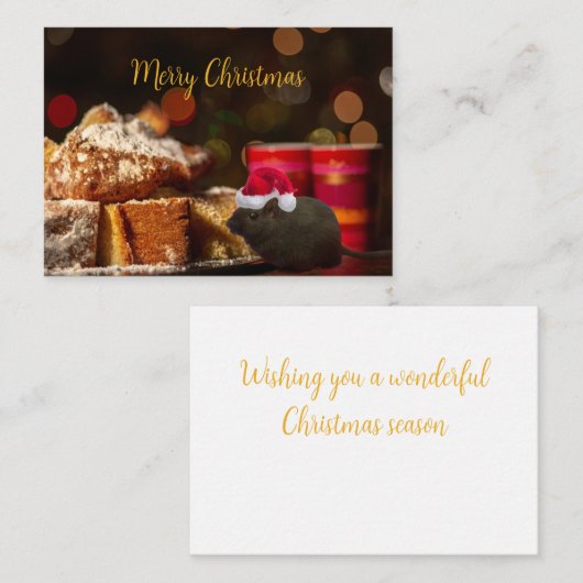 Customisable gerbil Christmas, pet lovers Mitteilungskarte (Vorne/Hinten)