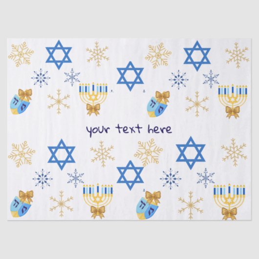 Customisable Hanukkah winter tissue Paper Seidenpapier (Vorderseite)
