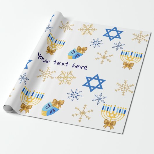 Customisable Hanukkah winter Wrapping Paper Geschenkpapier (Ungerollt)