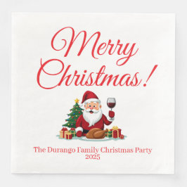 Customisable Happy Santa Claus Christmas Dinner Serviette