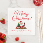 Customisable Happy Santa Claus Christmas Dinner Serviette (Beispiel)