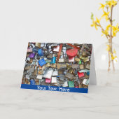 Customisable Helsinki love locks Karte (Gelbe Blume)