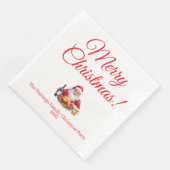 Customisable Jolly Santa Claus Christmas Dinner Serviette (Ecke)