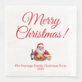 Customisable Jolly Santa Claus Christmas Dinner Serviette (Vorderseite)