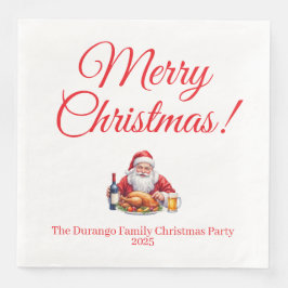 Customisable Jolly Santa Claus Christmas Dinner Serviette