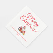 Customisable Jolly Santa Claus Christmas Luncheon Serviette (Ecke)