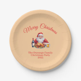 Customisable Jolly Santa Claus Christmas Party Pappteller