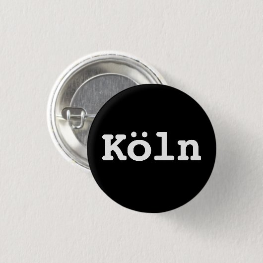 Customisable Köln Typography Button (Vorne & Hinten)