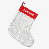 Customisable Minimal Colourful Christmas Snowflake Großer Weihnachtsstrumpf (Vorderansicht (hängend))