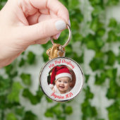 Customisable Premium Circle Baby First Christmas Schlüsselanhänger (Hand)