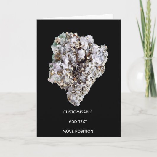 Customisable Pyrite and Green Quartz Crystal Karte (Vorderseite)