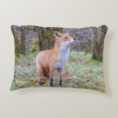 Customisable Red Fox Looking Up Cushion Dekokissen (Rückseite)