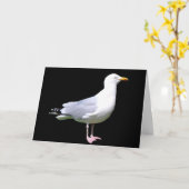 Customisable Seagull Standing Greetings Card Karte (Gelbe Blume)