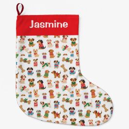 Customisable Simple Colourful Xmas Tree Pet Großer Weihnachtsstrumpf