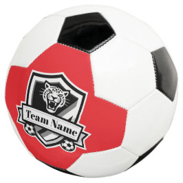 Customisable Soccer Team Jaguar Red Trim Logo Fußball