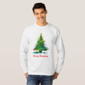 Customisable Xmas Tree Oil Painting Longsleeve T-Shirt (Vorne ganz)